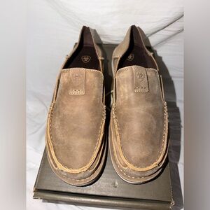 Ariat Men's Tan Leather Slip-On Loafers